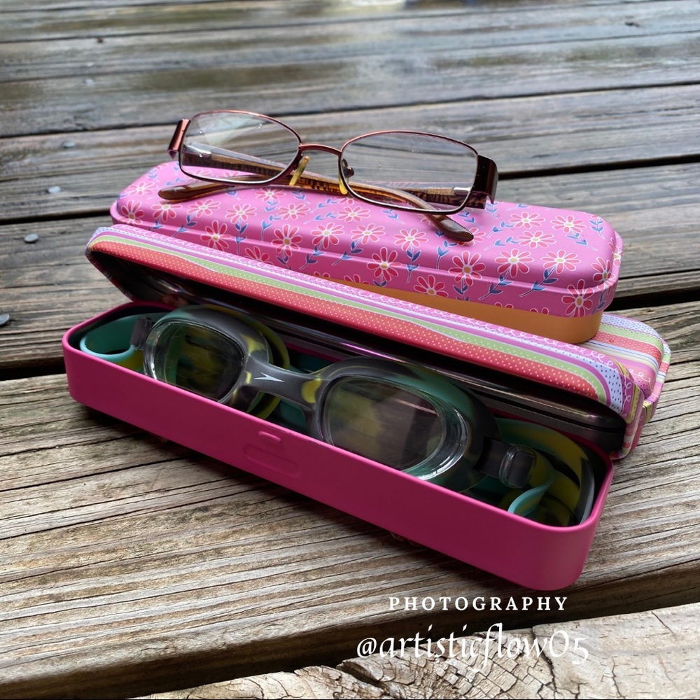 NEW! 2 Hinged Pencil Box and Glass Case